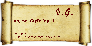 Vajsz Györgyi névjegykártya